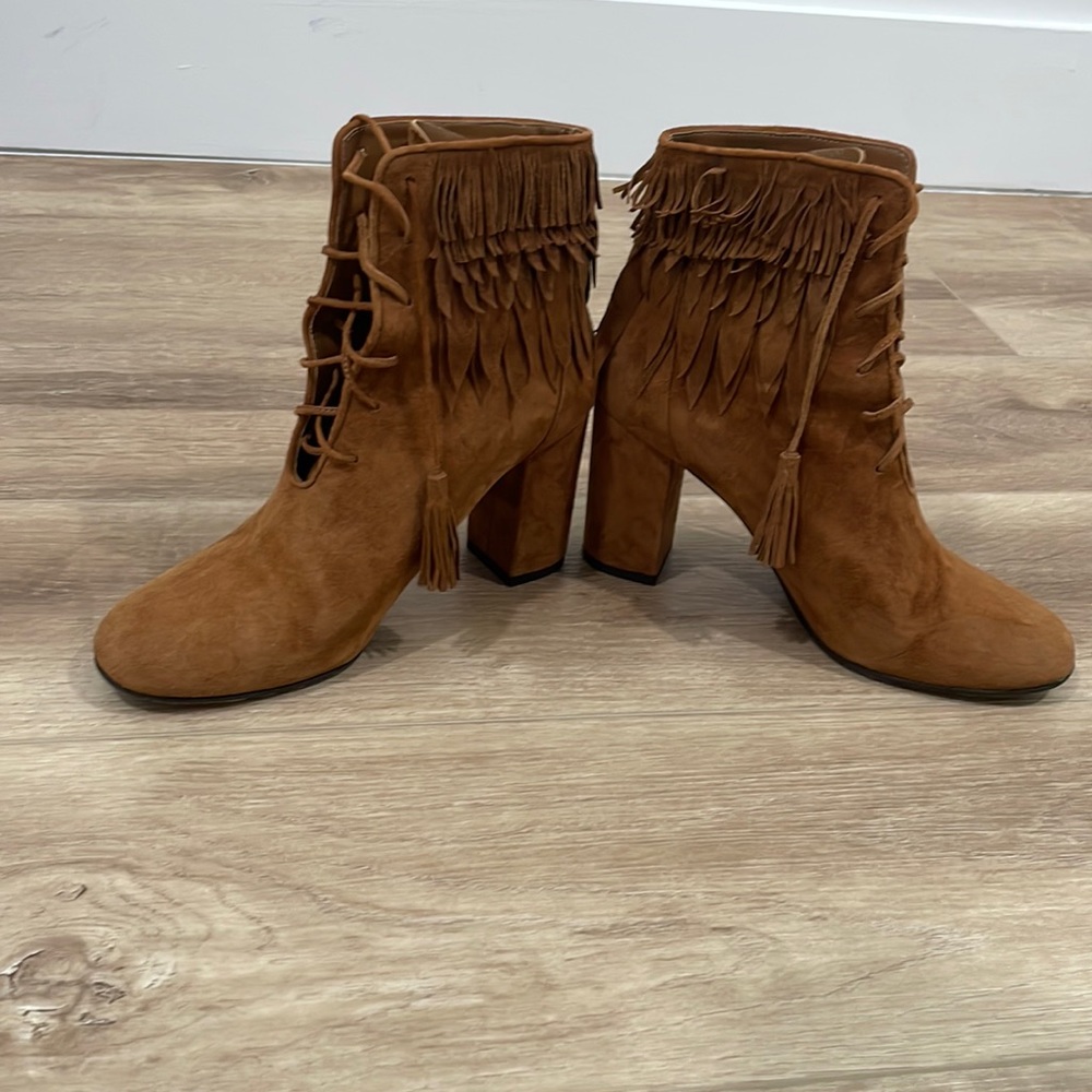 Aquqzzura Suede Flare Booties